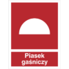 Znak Piasek Gaśniczy piktogram bezpieczeństwa przeciwpożarowy oznakowanie bezpieczeństwa pożarowego czerwone fotoluminescencyjne płyta pvc folia naklejka sklep bhp