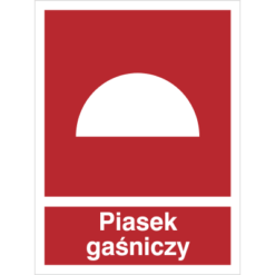 Znak Piasek Gaśniczy piktogram bezpieczeństwa przeciwpożarowy oznakowanie bezpieczeństwa pożarowego czerwone fotoluminescencyjne płyta pvc folia naklejka sklep bhp