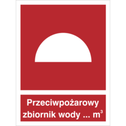 Znak przeciwpożarowy zbiornik wody wodny piktogram bezpieczeństwa przeciwpożarowy oznakowanie bezpieczeństwa pożarowego czerwone fotoluminescencyjne płyta pvc folia naklejka