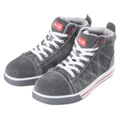 Trzewiki ochronne Lahti PRO L30108 SB FO SRA trampki pepegi do pracy ochronne robocze buty z podnoskiem z blachą zamszowe skórkowe za kostkę adidasy oba buty z profilu szare