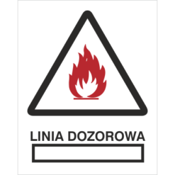Znak Linia Dozorowa piktogram bezpieczeństwa przeciwpożarowy oznakowanie bezpieczeństwa pożarowego czerwone fotoluminescencyjne płyta pvc folia naklejka sklep bhp