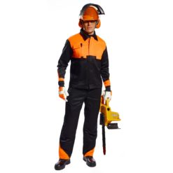 Bluza dla pilarza Portwest CH10 Oak bluza długi rękaw dla pilarza drwala do lasu prace leśne do pracy w drewnie robocza ochronna odzież robocza sklep bhp pomarańczowo czarna na modelu