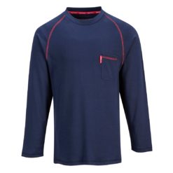 Bluza trudnopalna Portwest FR01 BIZFLAME dla spawaczy spawalnicza ognioodporna łuk elektryczny bluzka długi rękaw odzież ochronna robocza sklep bhp granatowa przód