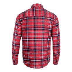 Koszula Robocza Flanelowa Lahti PRO L41803 koszula do pracy robocza kufajka bawełniana przewiewna z kołnierzykiem na guziki odzież robocza ochronna sklep bhp ciuchy robocze czerwona granatowa tył