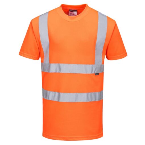 Koszulka T-shirt Ostrzegawcza PORTWEST RT23 do pracy odblaskowa przewiewna wygodna koszulka bhp sklep system internetowy dla pracowników dla drogowców podkoszulek z pasami odblaskowymi pomarańczowa