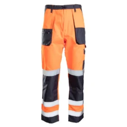 ,Spodnie ostrzegawcze BRIXTON FLASH pom-gran. do pracy ochronne dla drogowców odblaskowe wysokiej widoczności kontrastowe do pasa w pas odzież ochronna bhp sklep system internetowy pomarańczowe granatowe