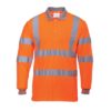 Koszulka Ostrzegawcza Polo PORTWEST S277 z Długimi Rękawami podkoszulek z kołnierzykiem z oblaskami z pasami odblaskowymi odzież drogowa do pracy ciuchy robocze ochronna sklep bhp pomarańczowa