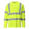 T-Shirt Ostrzegawczy PORTWEST S278 z Długimi Rękawami koszulka podkoszulek na długi rękaw do pracy ochronny roboczy z pasami odblaskowymi drogowy odzież bhp sklep żółta