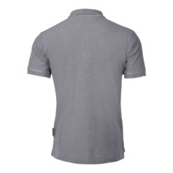 Koszulka robocza polo LAHTI PRO L40306 szara polówka koszulka z kołnierzykiem do pracy ochronna bhp na guziki ciuchy robocze sklep bhp melanż tył