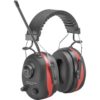 Elektroniczne ochronniki słuchu DELTA PLUS PIT-RADIO 3 nauszniki przeciwhałasowe z radiem na paluszki z wejściem aux bhp ochrona słuchu na pałąku sklep bhp czarno - czerwone