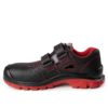 Sandały Ochronne RED MAX-POPULAR S1 SRC buty robocze ochronne bezpieczne obuwie bhp do pracy na rzep z podnoskiem z blachą czarne czerwone skórzane skórkowe sklep bhp profil