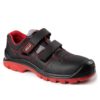 Sandały Ochronne RED MAX-POPULAR S1 s1p o1 01 SRC buty robocze ochronne bezpieczne obuwie bhp do pracy na rzep z podnoskiem z blachą czarne czerwone skórzane skórkowe sklep bhp bok