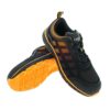 Półbuty robocze NEO TOOLS 82-090 S1 buty ochronne do pracy bezpieczne trampki adidasy siateczkowe czarne pomarańczowe neo mocne z noskiem z podnoskiem stalowym z blachą sklep bhp z boku
