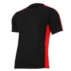 Koszulka T-shirt Lahti PRO L40227 Czarno-Czerwona podkoszulek do pracy ochronna oddychająca bawełniana tshirt sklep bhp czarny czerwony na krótki rękaw