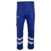 Spodnie robocze BRIXTON CLASSIC z Odblaskami do pracy ochronne odzież drelichowa do pracy dla pracowników bhp sklep system internetowy z kieszeniami do pasa w pas pasy odblaskowe na nogawce niebieskie