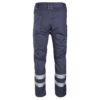 Spodnie robocze BRIXTON CLASSIC z Odblaskami do pracy ochronne odzież drelichowa do pracy dla pracowników bhp sklep system internetowy z kieszeniami do pasa w pas pasy odblaskowe na nogawce szare tył