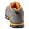 Buty robocze MAX-POPULAR FUSION S1 szar/pom do pracy ochronne z noskiem podnoskiem bhp z blachą szare pomarańczowe adidasy sznurowane antypoślizgowe odblaskowe wygodne tył