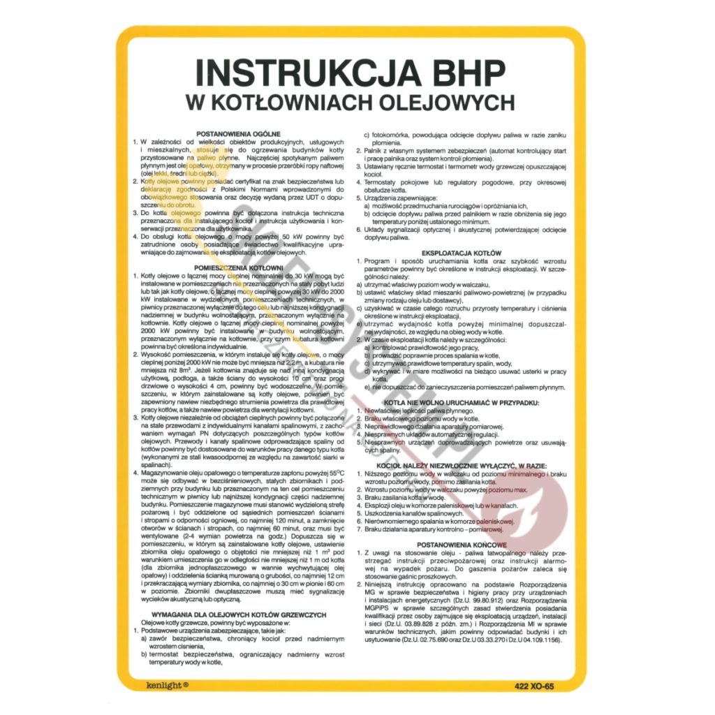 Instrukcja BHP Dla Kotłowni Olejowych - Sklep-system.pl