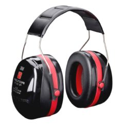 Nauszniki Przeciwhałasowe 3M OPTIME III H540A ochronniki słuchu mocne wyciszające do pracy na hałas bhp wygłuszające na pałąku ergonomiczne czarne czerwone 35 db