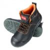 Buty robocze LAHTI PRO LPTOMD S1 obuwie bezpieczne trzewiki bhp do pracy ochronne wysokie za kostkę skórzane skórkowe z nadlanym noskiem sznurowane podeszwa antypoślizgowa kompozyt metal free nosek twardy czarne pomarańczowe oba