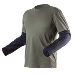 Koszulka z długim rękawem NEO TOOLS 81-616 CAMO OLIVE długi rękaw t-shirt zielony granatowy mocny lekki bawełniany do pracy roboczy ochronny ciuchy robocze sklep bhp przód
