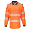 Koszulka polo Ostrzegawcza PORTWEST T184 Długi Rękaw odblaskowa do pracy ochronna robocza z pasami odblaskowymi odzież bhp sklep polówka z kołnierzykiem pomarańczowa granatowa