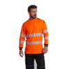 Koszulka T-Shirt Ostrzegawcza PORTWEST T185 Długi Rękaw odblaskowa do pracy ochronna robocza z pasami odblaskowymi odzież bhp sklep pomarańczowa