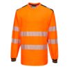 Koszulka T-Shirt Ostrzegawcza PORTWEST T185 Długi Rękaw odblaskowa do pracy ochronna robocza z pasami odblaskowymi odzież bhp sklep pomarańczowa czarna