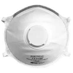 Półmaska PORTWEST P304 FFP3 LIGHT CUP 10 szt. do pracy ochronna maseczka robocza z zaworkiem przeciwpyłowa wygodna na gumkę jednorazowa biała