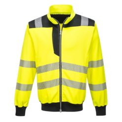 Bluza Ostrzegawcza PORTWEST PW370 odblaskowa wysokiej widoczności robocza do pracy ochronna dwukolorowa na suwak ze ściągaczem bhp sklep odzież robocza dla drogowców czarna żółta
