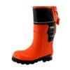 Buty dla pilarzy GALMAG 02 buty ochronne robocze bezpieczne bhp gumowce antypoślizgowe z noskiem podnoskiem dla pilarza antyprzecięciowe czarne pomarańczowe sznurowane piła mechaniczna sklep bhp