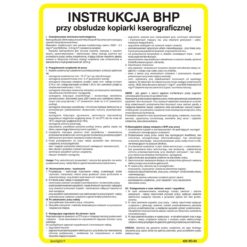 Instrukcja BHP przy obsłudze kopiarki kserograficznej bezpieczeństwa tablica do biura twarde podłoże ksero kopiarka techem kenlight biało żółta