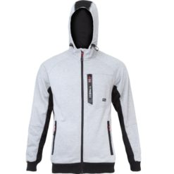 Bluza robocza z kapturem LAHTI PRO L40126 Szara ochronna do pracy dla pracowników z suwakiem na suwak ciepła na zimę jesień sklep bhp szara melanż przód