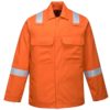 Bluza trudnopalna PORTWEST BZ13 IONA do pracy spawalnicza dla spawacza z kołnierzykiem odblaskowa z pasami odblaskowymi ochronna dla spawacza ciuchy bhp sklep pomarańczowa