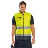 Kamizelka Ostrzegawcza PORTWEST S267 Ocieplana bezrękawnik ocieplacz do pracy ochronny roboczy izolowany z ociepliną wysokiej widoczności pasy odblaskowe bez rękawów żółty granatowy sklep bhp na modelu
