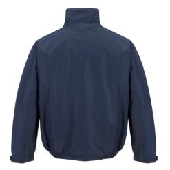 Kurtka robocza PORTWEST S538 Wodoodporna bomberka bomber do pracy ochronna dla pracowników podszyta polarem ciepła wodoodporna wiatroszczelna wiatrówka do pasa nadruk bhp sklep granatowa tył