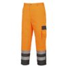 Spodnie ostrzegawcze PORTWEST S686 ciepłe izolacja cieplna do pracy ochronne bojówki zimowe wodoodporne przeciwdeszczowe do pasa w pas sklep bhp pomarańczowe czarne