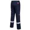 Spodnie trudnopalne PORTWEST BZ14 IONA do pasa w pas ochronne spawalnicze dla spawacza z odblaskowe z odblaskiem 3 kieszenie ciuchy bhp sklep do spawania granatowe tył