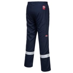 Spodnie trudnopalne PORTWEST BZ14 IONA do pasa w pas ochronne spawalnicze dla spawacza z odblaskowe z odblaskiem 3 kieszenie ciuchy bhp sklep do spawania granatowe tył