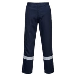 Spodnie trudnopalne PORTWEST BZ14 IONA do pasa w pas ochronne spawalnicze dla spawacza z odblaskowe z odblaskiem 3 kieszenie ciuchy bhp sklep do spawania granatowe przód