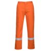 Spodnie trudnopalne PORTWEST BZ14 IONA do pasa w pas ochronne spawalnicze dla spawacza z odblaskowe z odblaskiem 3 kieszenie ciuchy bhp sklep do spawania pomarańczowe przód