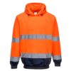 Bluza ostrzegawcza PORTWEST B316 do pracy ochronna ciepła z kapturem kangurka odblaskowa z pasami odblaskowe z kieszenią odzież bhp sklep odzież dla pracowników pomarańczowa granatowa