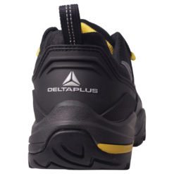 Buty robocze DELTA PLUS TW302 S3 SRC półbuty do pracy ochronne obuwie bezpieczne bhp sklep nieskie czarne antypoślizgowe z wkładką antyprzebiciowe podnosek kompozytowy amagnetyczne do pracy panoply czarne żółte tył