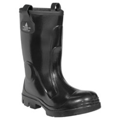 Kalosze ocieplane DELTA PLUS ECRINS S5 SRC gumiaki kalosze do pracy wysokie całotworzywowe podnosek metalowy wkładka antyprzebiciowa obuwie bezpieczne buty bhp wodoodporne nieprzemakalne gumofilce czarne