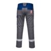 Spodnie robocze trudnopalne PORTWEST FR06 Bizflame Ultra do pracy robocze w pas do pasa spawalnicze dla spawacza trudnopalne przeciwodpryskowe do pracy odzież ochronna pasy odblaskowe bhp sklep szare tył
