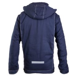 Kurtka Ocieplana SEVEN KINGS COTTON Zimowa ochronna ciepła na zimę bawełniana z ociepliną do pracy mocna wytrzymała z kapturem odzież bhp sklep polstar granatowa tył