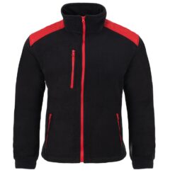 Bluza Polarowa FLRA340 Czarno-Czerwona do pracy ochronna ciepła dla pracowników do nadruku haftu odzież bhp sklep system internetowy z kieszeniami odzież robocza bluzka czarna czerwona