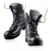 Buty Zimowe Robocze LAHTI PRO L30304 O2 obuwie zawodowe bez podnoska czarne trapery śniegowce ciepłe na zimę wysokie trzewiki kozaki nowoczesne skórzane skórkowe do pracy dla pracowników bhp sklep system przód