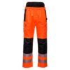 Spodnie ostrzegawcze PORTWEST PW342 Extreme do pasa w pas mocne odblaskowe dla drogowców dla pracowników premium odporne na wode wodoodporne bhp sklep system pomarańczowe czarne przód