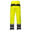 Spodnie ostrzegawcze PORTWEST PW342 Extreme do pasa w pas mocne odblaskowe dla drogowców dla pracowników premium odporne na wode wodoodporne bhp sklep system żółte czarne tył